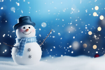 Winter Celebration with Happy Snowman: Christmas Scene