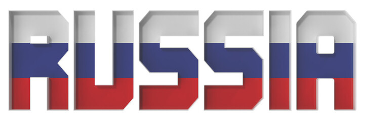 Flag With The Word RUSSIA