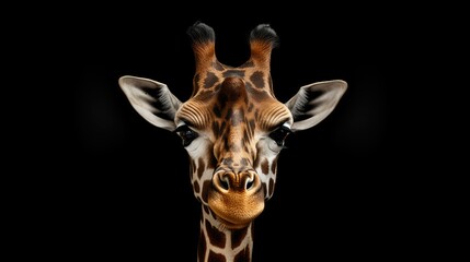 Giraffe isolated on black