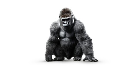 Gorilla isolated on white - Powered by Adobe