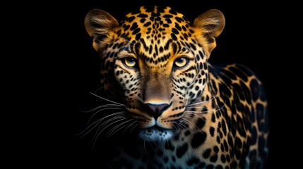 Leopard isolated on black