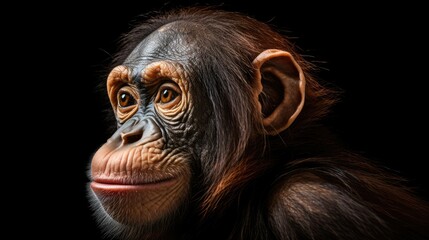 Orangutan isolated on black