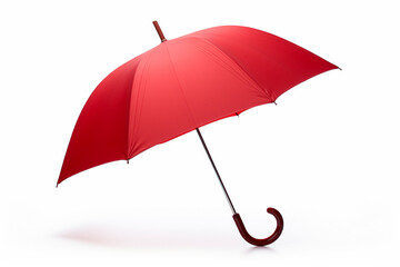 red open umbrella on white isolated background 