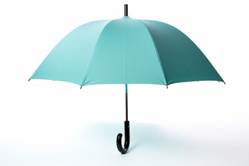 aqua open umbrella on white isolated background 