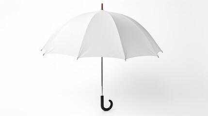white open umbrella on white isolated background 
