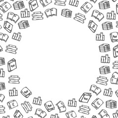 hand drawn frame of Books sketch doodle, books set icon in doodle style, books icon sketch isolated on white background