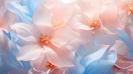  a close up of a bunch of flowers with pink and blue petals.  generative ai