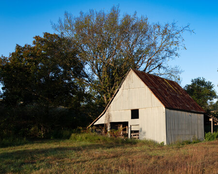 old barn in the field