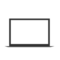 Blank white screen laptop isolated.