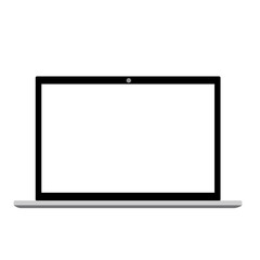 Blank white screen laptop isolated.