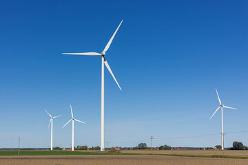 outdoor Landscape with windmills, concept - environmental energy