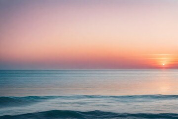 Obraz premium A serene horizon scene at dawn or dusk - AI Generative