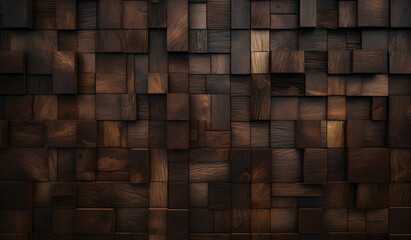 Rich Wooden Parquet Pattern Background, wooden parquet pattern with a play of light and shadow emphasizing the texture and depth of the wood grain - obrazy, fototapety, plakaty
