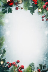 Joyful Greeting Zone: Christmas Border with a Central Text Area