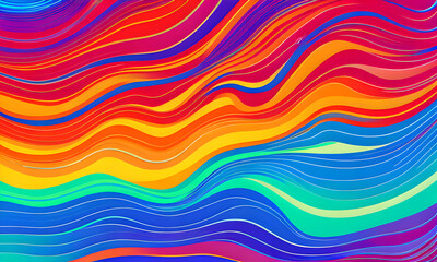 Abstract colorful neon background led artificial intelligence, bright colorful waves, modern futuristic texture, background canvas, generative AI