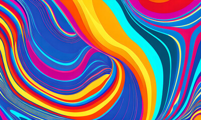 Abstract colorful neon background led artificial intelligence, bright colorful waves, modern futuristic texture, background canvas, generative AI