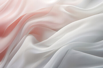 Obraz premium Abstract white and pink textile transparent fabric. Soft light background