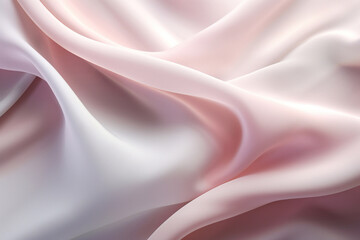 Abstract white and pink textile transparent fabric. Soft light background