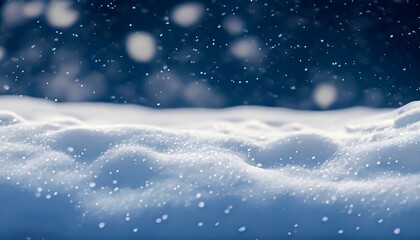 Beautiful ultrawide view of light snowfall on snowdrifts, intricately captured