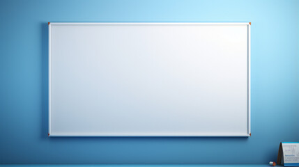 An empty whiteboard with a blue frame