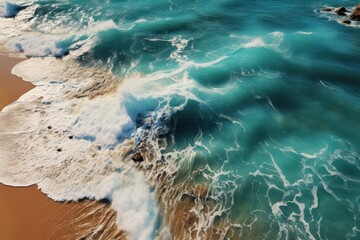 Fototapeta premium Nature waves in the ocean on the beach