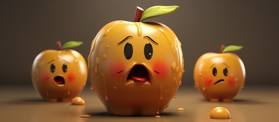 APPLE CRYING EXPRESSION and cute cartoon