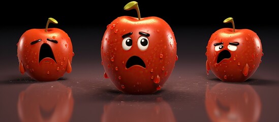 APPLE CRYING EXPRESSION and cute cartoon