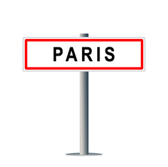 Illustration of the city entry for Paris on a white background
