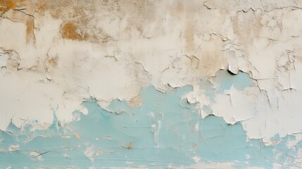 Wall with peeling paint. Texture of old concrete wall for background. A dilapidated building wall in need of major repairs. Facade of a house with damaged plaster. Photophone for retro photography.