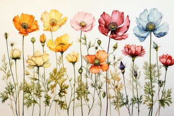 various_watercolor_painting_of_summer_flowers