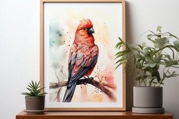 watercolor_in_modern_frameparrotframe