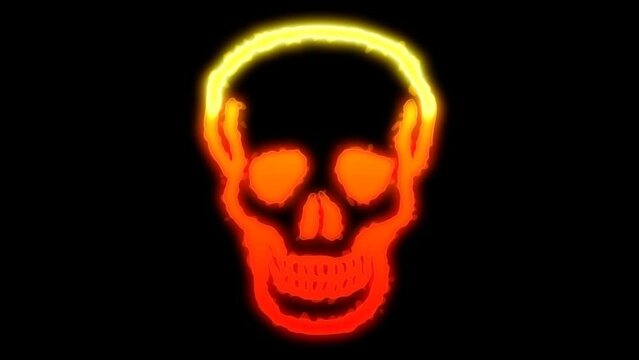 Molten Fire Skull Bone VJ Loop Animation