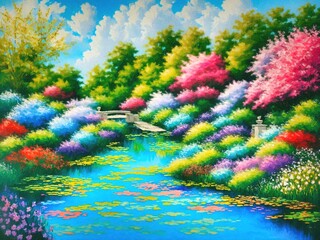 Fototapeta na wymiar A Colorful Springtime Landscape