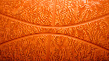 Fototapeta premium Macro photography showcasing the intricate texture and visible lines of a basketball, ideal for sports backgrounds, equipment features, or texture studies