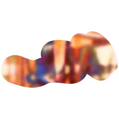 Abstract multicolored spot with textured grainy gradient on transparent background