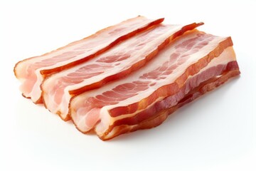 Appetizing Fresh bacon. Meal slice cooking. Generate Ai
