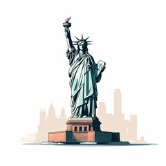 Obraz premium Illustration of the liberty statue, Ia generated