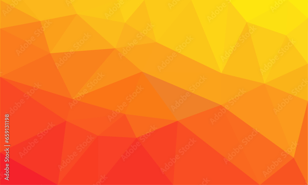 Wall mural Abstract polygonal yellow orange low poly background with crystal mosaic pattern,Polygonal vector modern background.