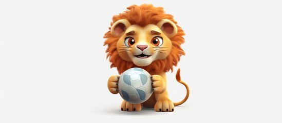 lion playing ball cute and cute cartoon animal