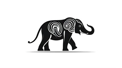  an elephant with a spiral design on it's back.  generative ai