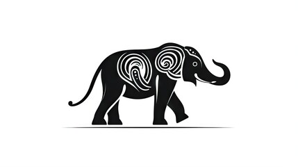 Obraz premium an elephant with a spiral design on it's back. generative ai