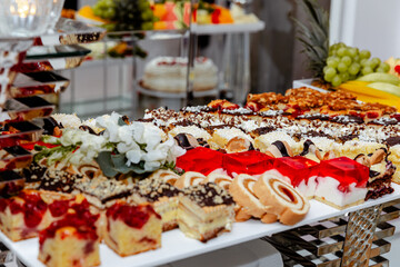 Wedding catering table in Poland. Country wedding table 