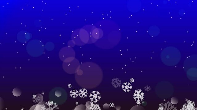 Snowflakes winter background on deep blue. Abstract background/ overlay.