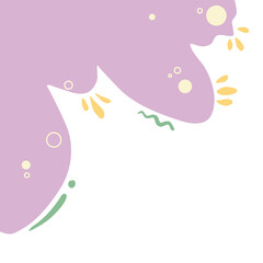 purple liquid fluid abstract corner border frame memphis style design illustration