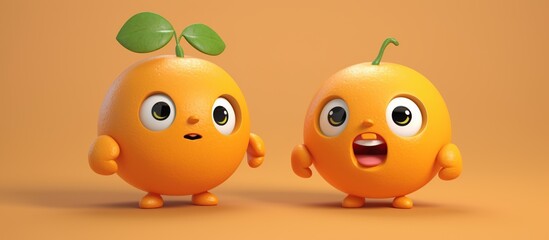 Obraz premium ORANGE and cute cartoon