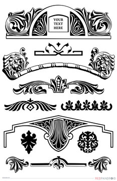 Vintage Ornament Pack 1. Decorative filigree, scrollwork, and graphic vector elements. Victorian, Baroque. Funerary design. Graveyard aesthetic. Tombstone decor.