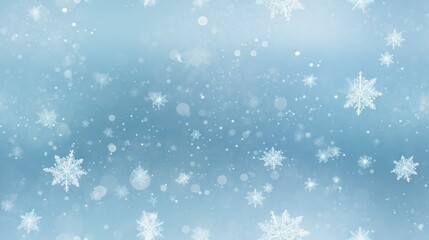 Naklejka na ściany i meble a blue background with white snowflakes on the top of it. generative ai