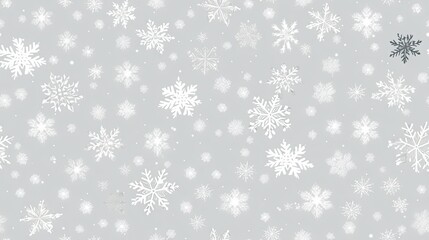  a white snowflake pattern on a gray background with white snow flakes.  generative ai