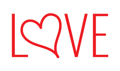 hand drawing heart shape and love word