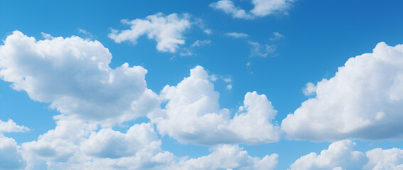 Naklejka na ściany i meble Colorful Beautiful blue sky with cloud formation background 